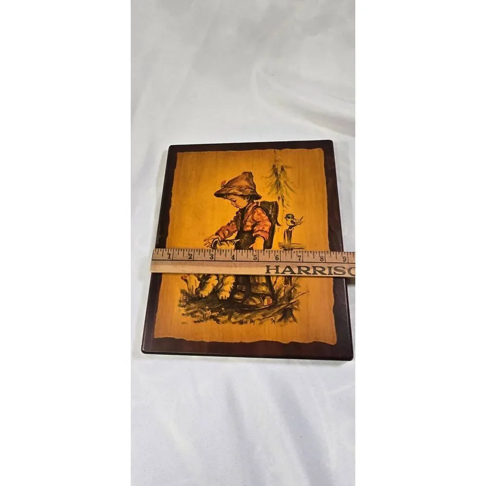 Vintage M.I. Hummel Wood Wall Plaque Playmates